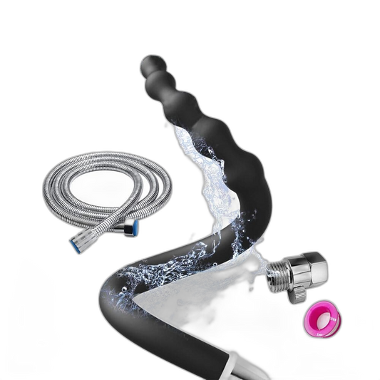 Beaded Anal Shower Wand - Enema Kit - 360° Deep Rinse