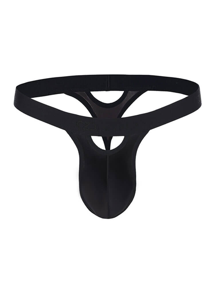 Men's Cutout Ice Silk Low-Rise U-Convex Pouch Thong
