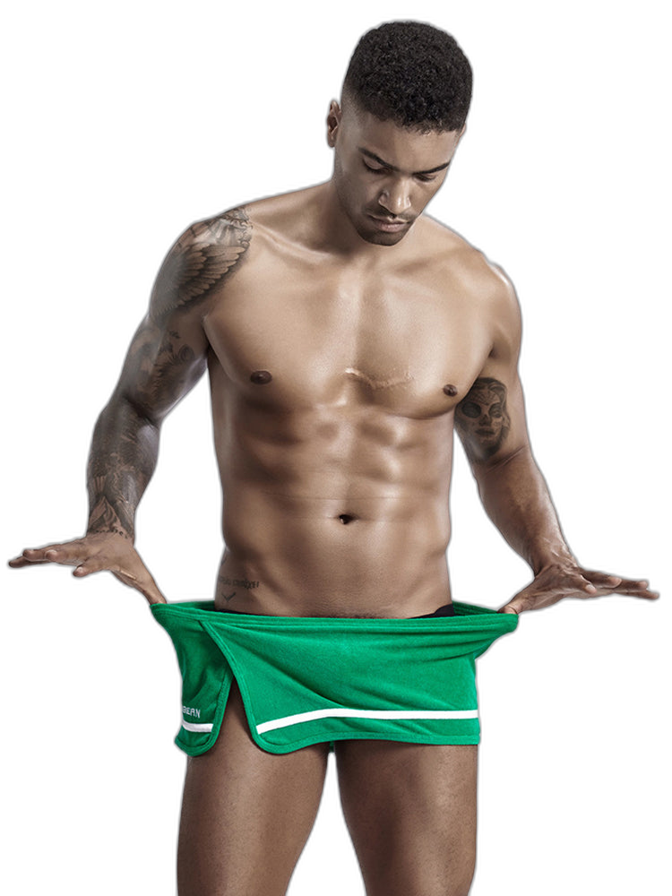 Men's Stylish Homewear Cotton Toweling Side Slit Shorts