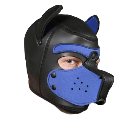Mr S Leather NEOPRENE Puppy Hood | Black & Blue