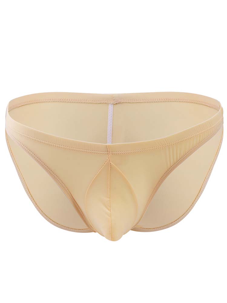 Men's Solid Color Translucent Low Rise Briefs