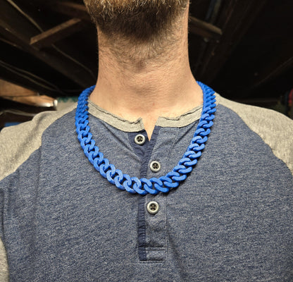 Stretchy 3D Printed Cuban Chain Loop Necklace – Colorful, Customizable, Durable & Stylish