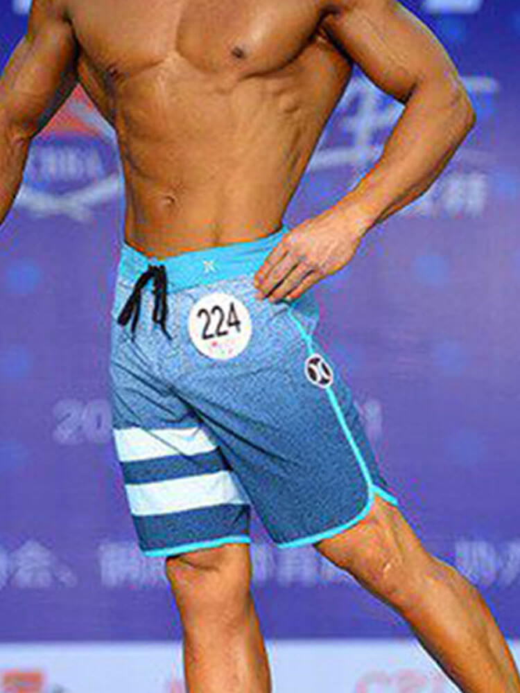 Men's Printed Bodybuilding Beach Drawstring Shorts