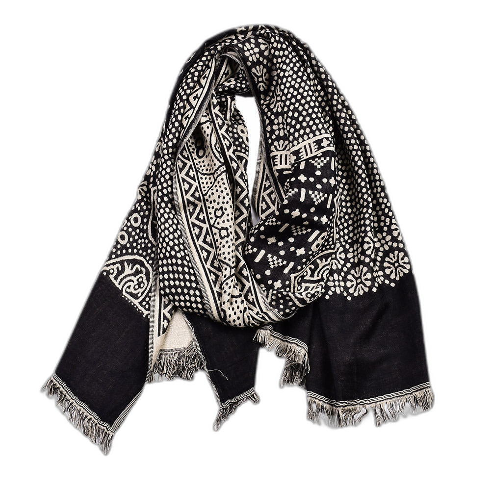 Mosaic Linen Pashmina Scarf