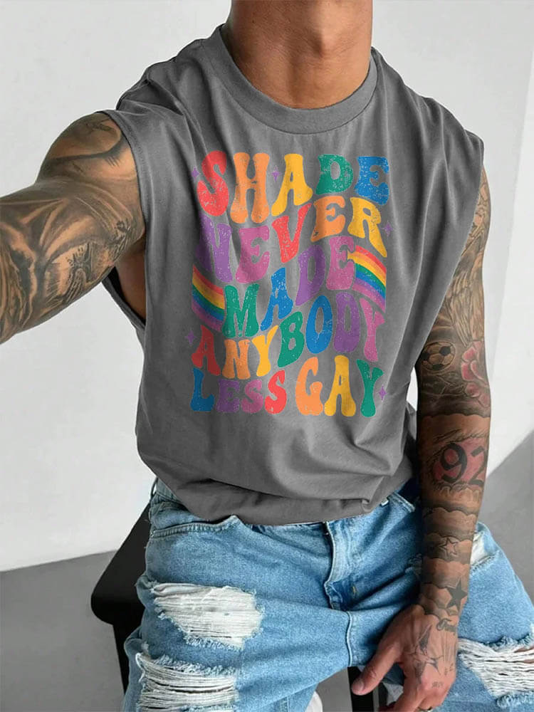 Men's Shade Never Made Anybody Less Gay Print Vest