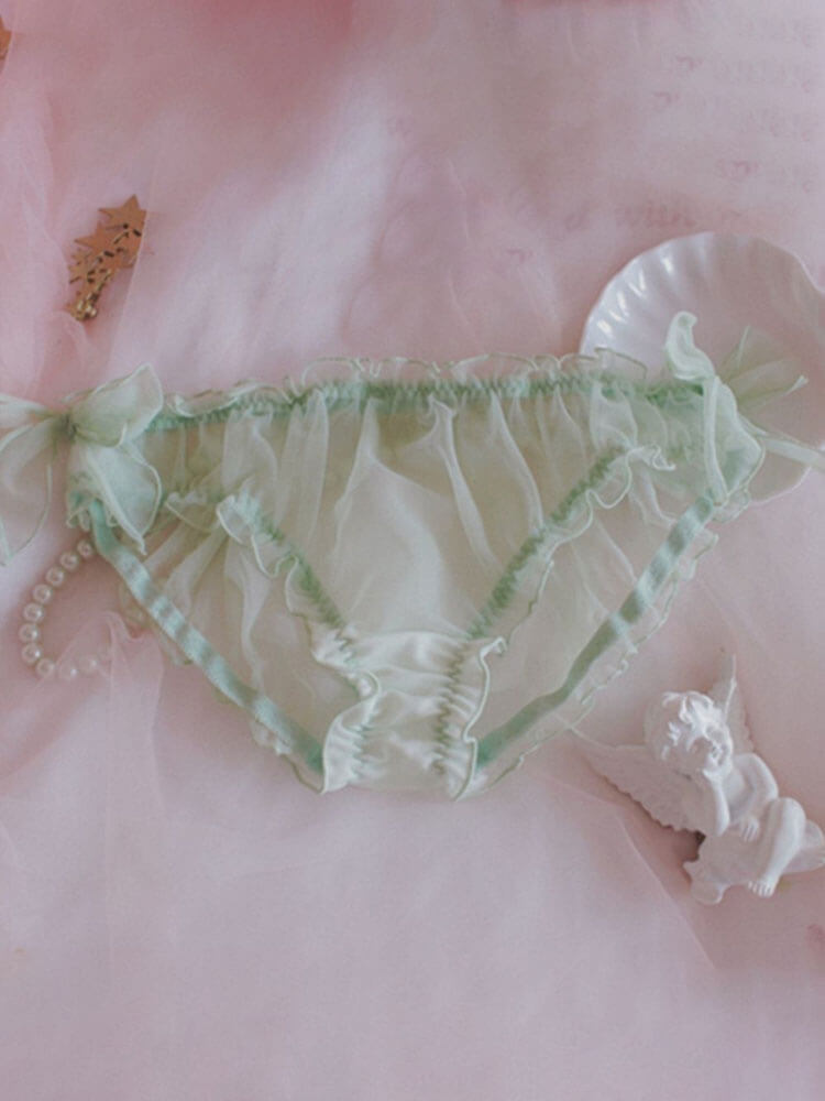 Men's Chiffon Bowknot See-Through Briefs