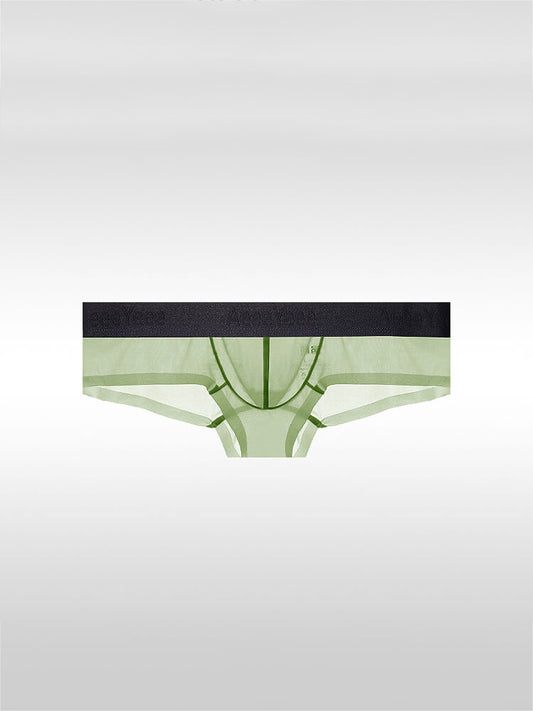 Men's Sexy Low-Rise Stretch Sheer Ice Silk Boxer Briefs