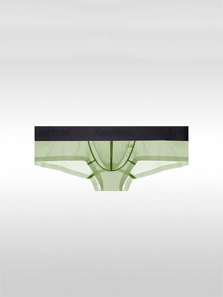 Men's Sexy Low-Rise Stretch Sheer Ice Silk Boxer Briefs
