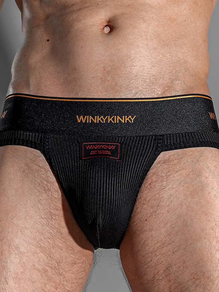 Men's Sexy Satin-Finish Wide Waistband Ribbed Briefs