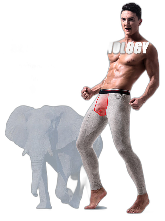 Plus Size Men's Cotton Separate Pouch Thermal Underwear