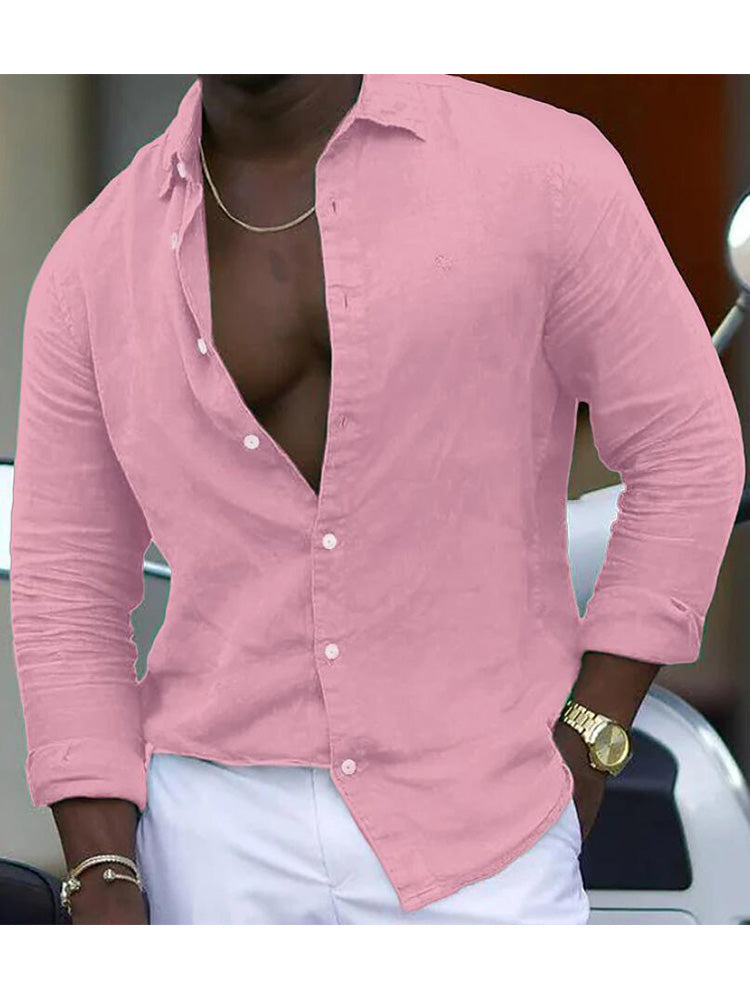 Men's Breathable Cotton Long Sleeve Shirt 