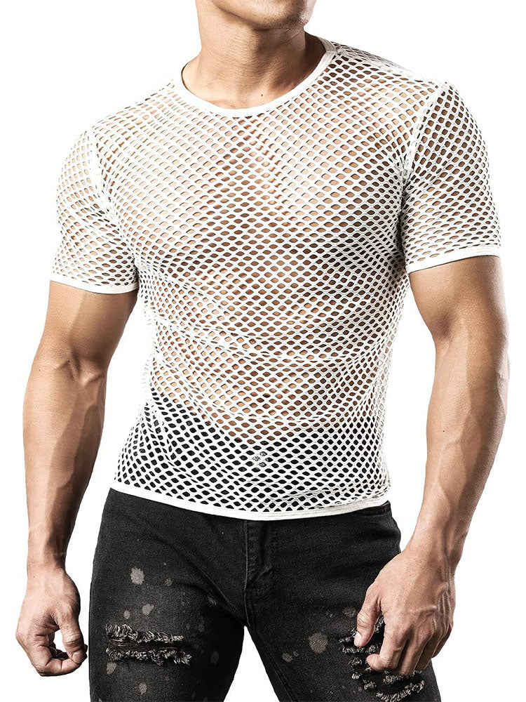 Men's Casual Hollow-out Fishnet Top