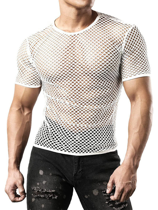 Men's Casual Hollow-out Fishnet Top