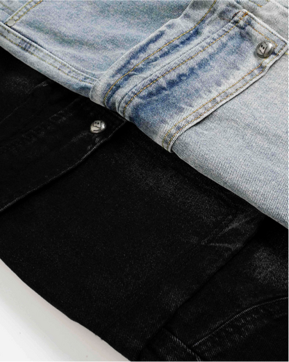 Vintage Washed Distressed Pocket Capri Pants