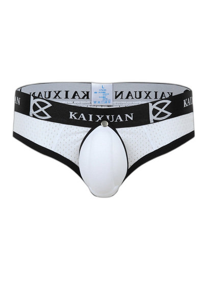 2 Pack Men's Breathable Mesh Removable U-Shaped Pocket Thongs