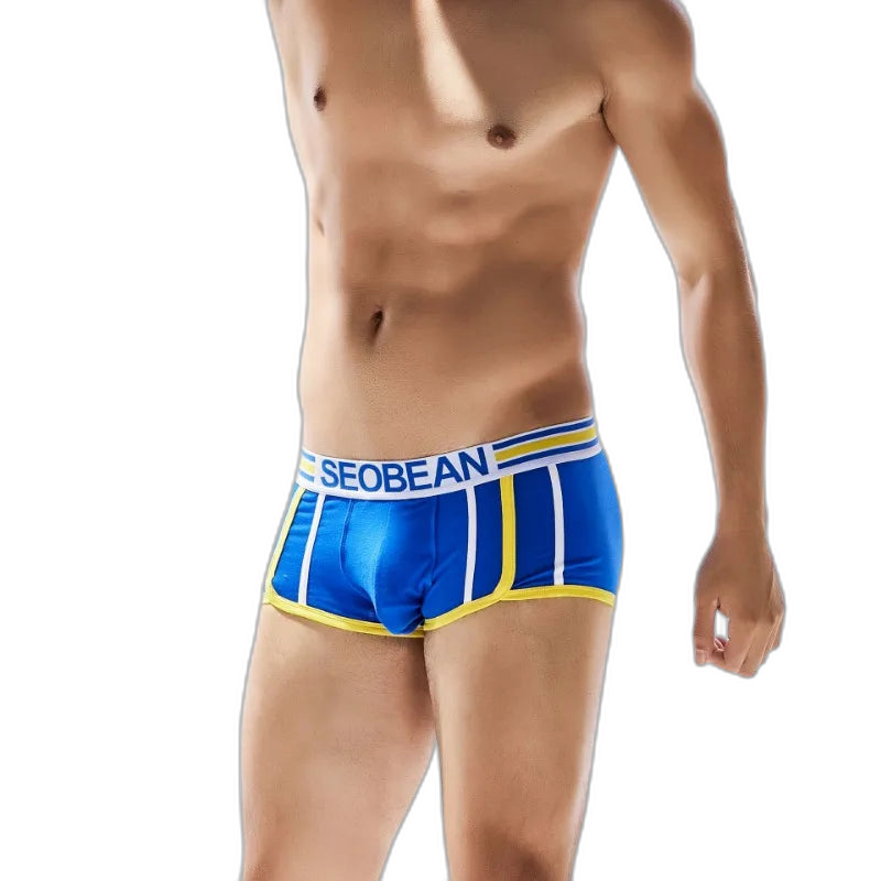 SEOBEAN Racing Stripes Low Rise Boxer Briefs