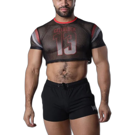 Cell Block 13 Chain Reaction Crop Top | Red