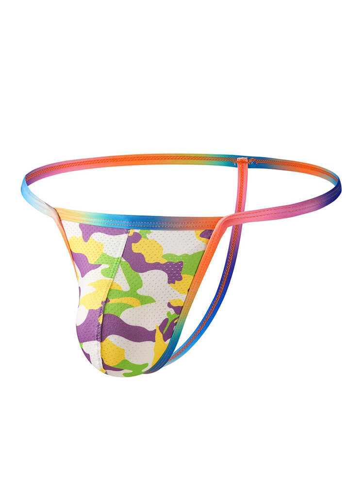 Men's Sexy Low-Rise Camouflage Printed Thong