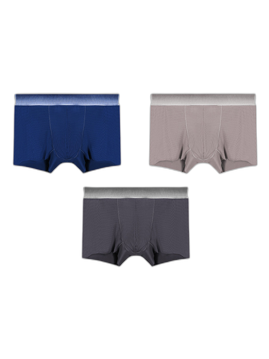 3 Pack Men's Breathable Threaded Fabric Ball Pouch Trunks