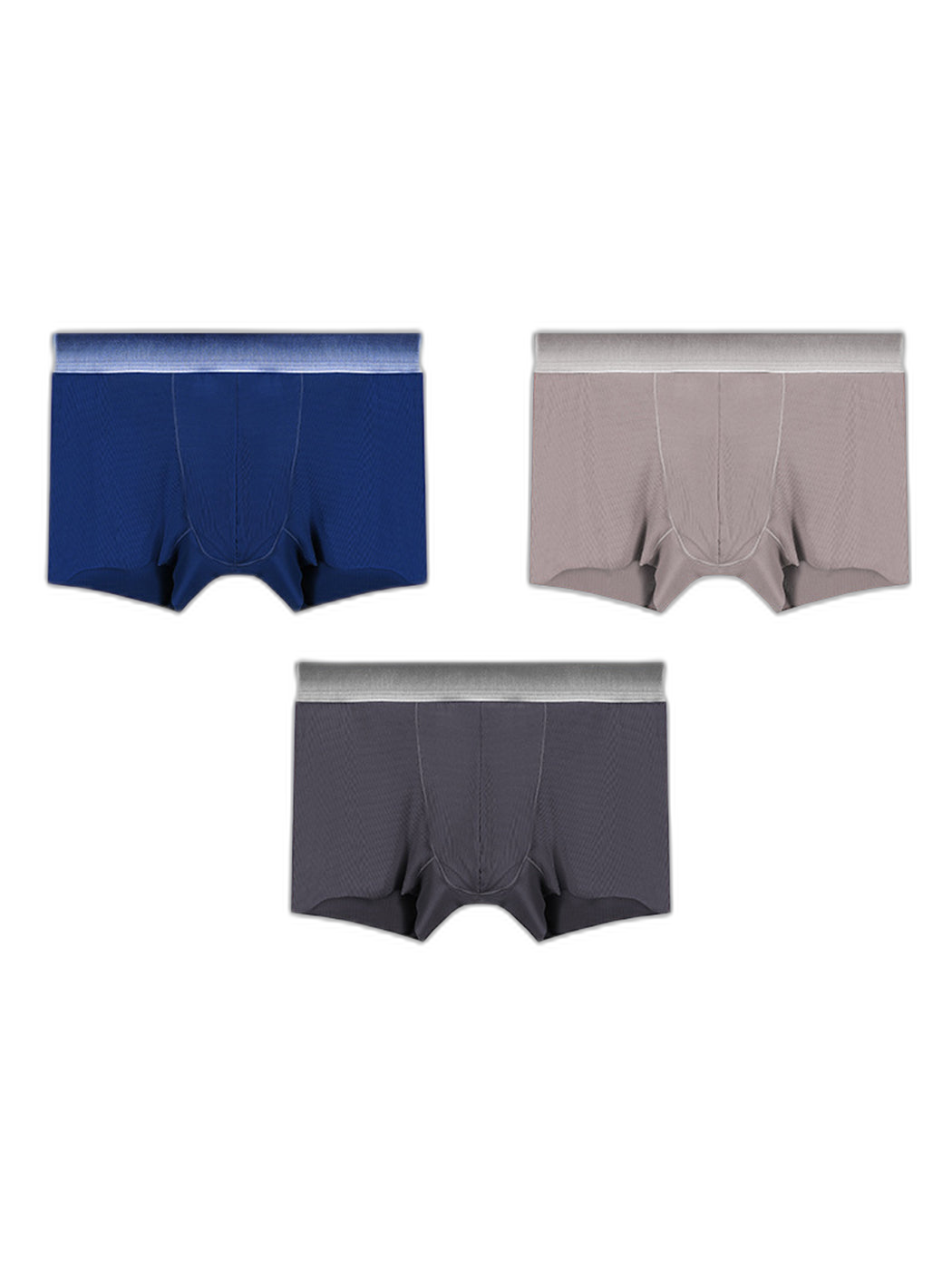 3 Pack Men's Breathable Threaded Fabric Ball Pouch Trunks