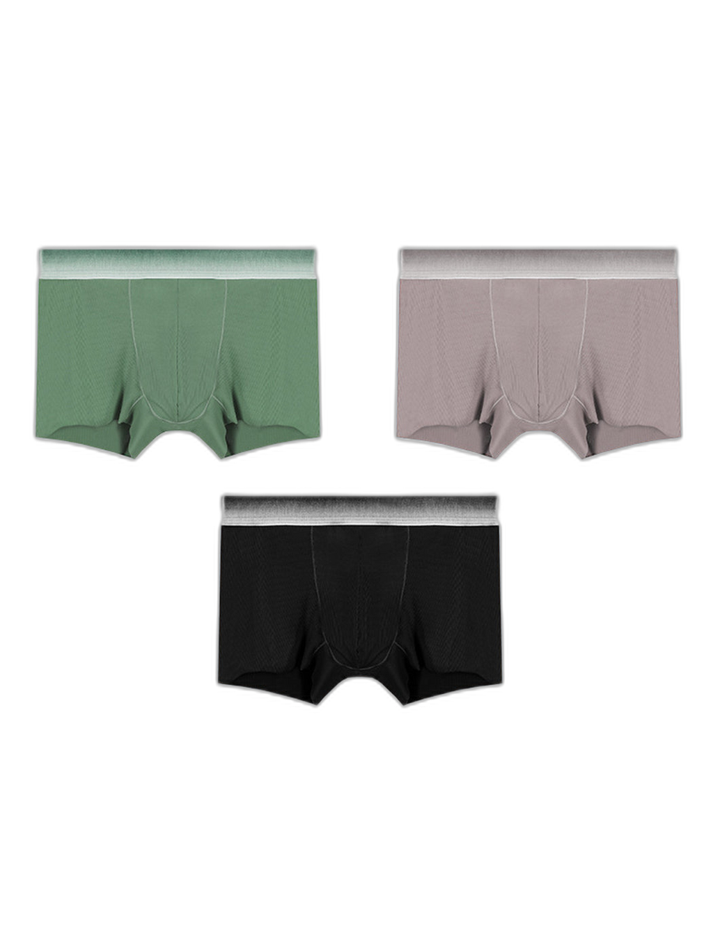 3 Pack Men's Breathable Threaded Fabric Ball Pouch Trunks