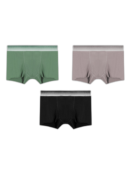 3 Pack Men's Breathable Threaded Fabric Ball Pouch Trunks