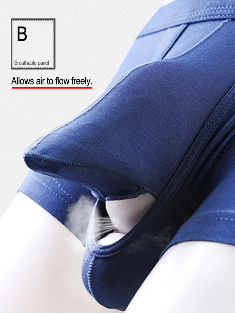 Men's Double Pouch Underwear Separate Pouch Modal Trunks