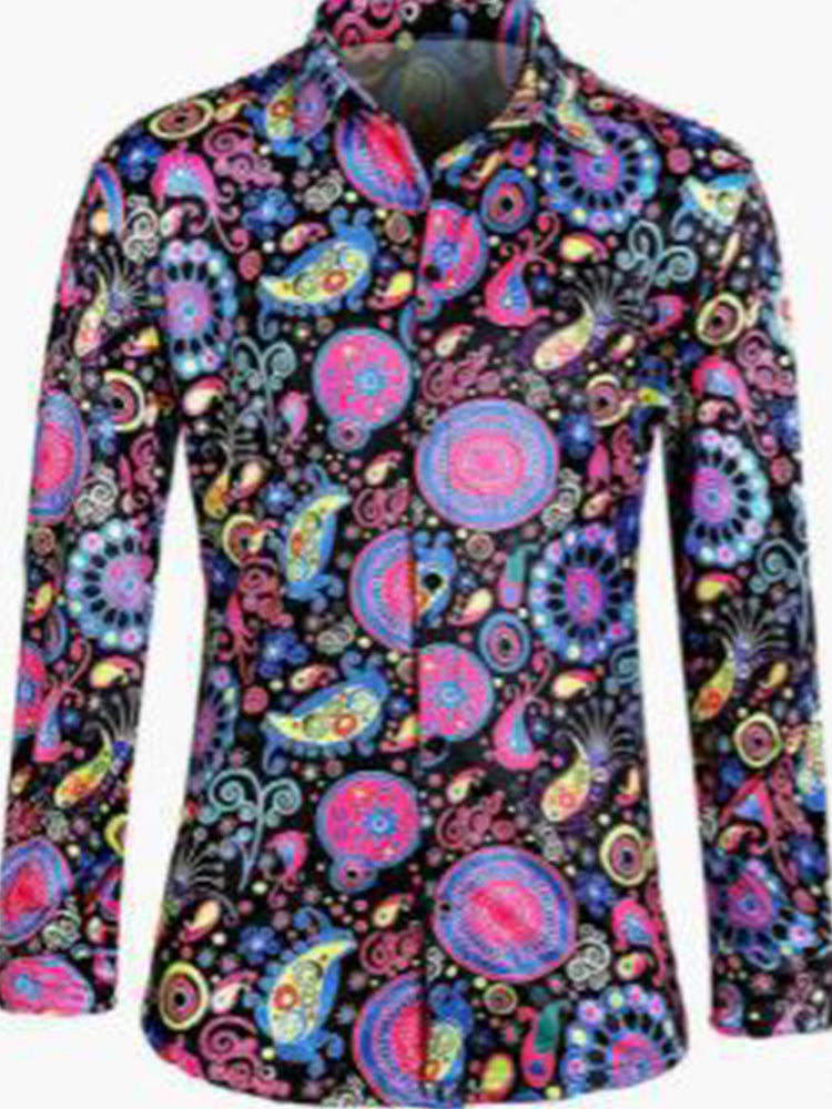 Men's 70s Disco Retro Floral Shirt Trousers