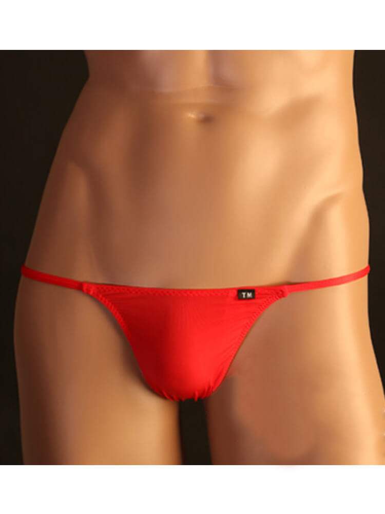 Men's Sexy Thin Solid Color Nylon Thong