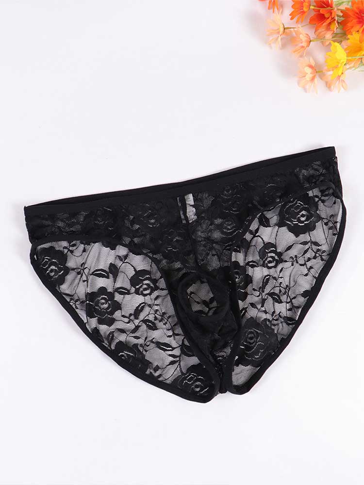 Men's Sexy Mesh See-Through Front Cutout Thong