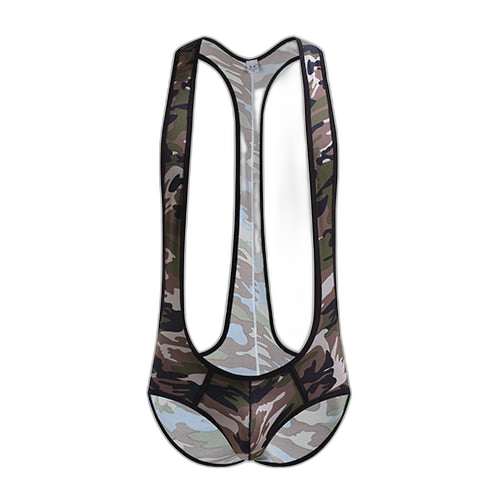 Kinky Camo Wrestling Jockstrap Bodysuit