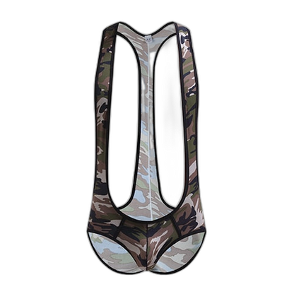 Kinky Camo Wrestling Jockstrap Bodysuit
