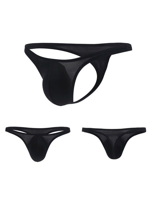 Men's Low Waisted Ice Silk Nylon Thong