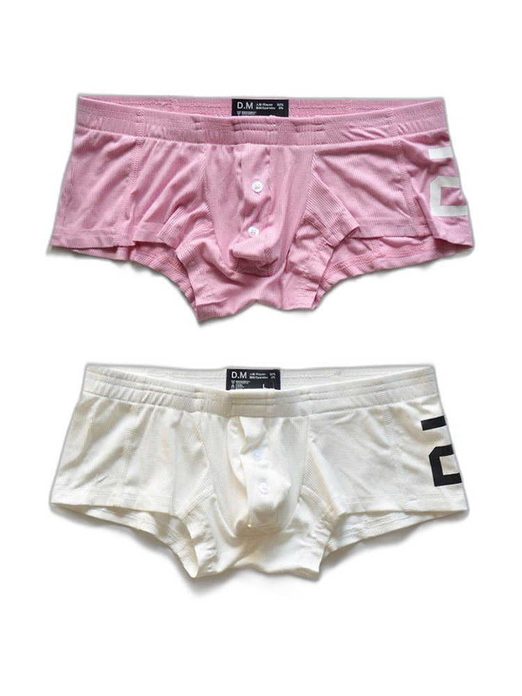 2-pack Men's Solid Color Comfortable Button-down Trunks