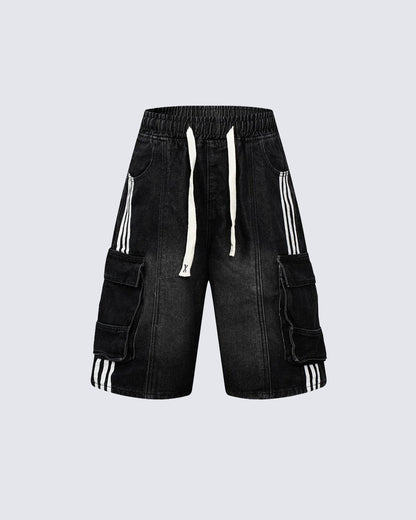 KIIKIO Vintage Washed Denim Shorts