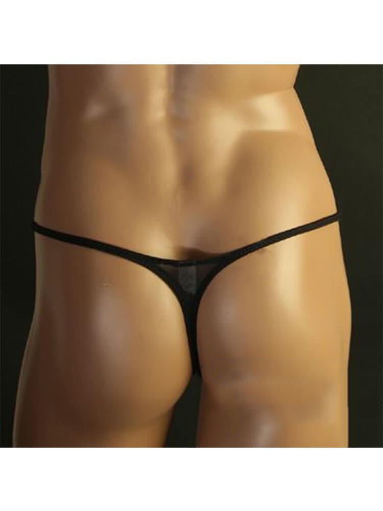 Men's Sexy Thin Solid Color Elastic Thong