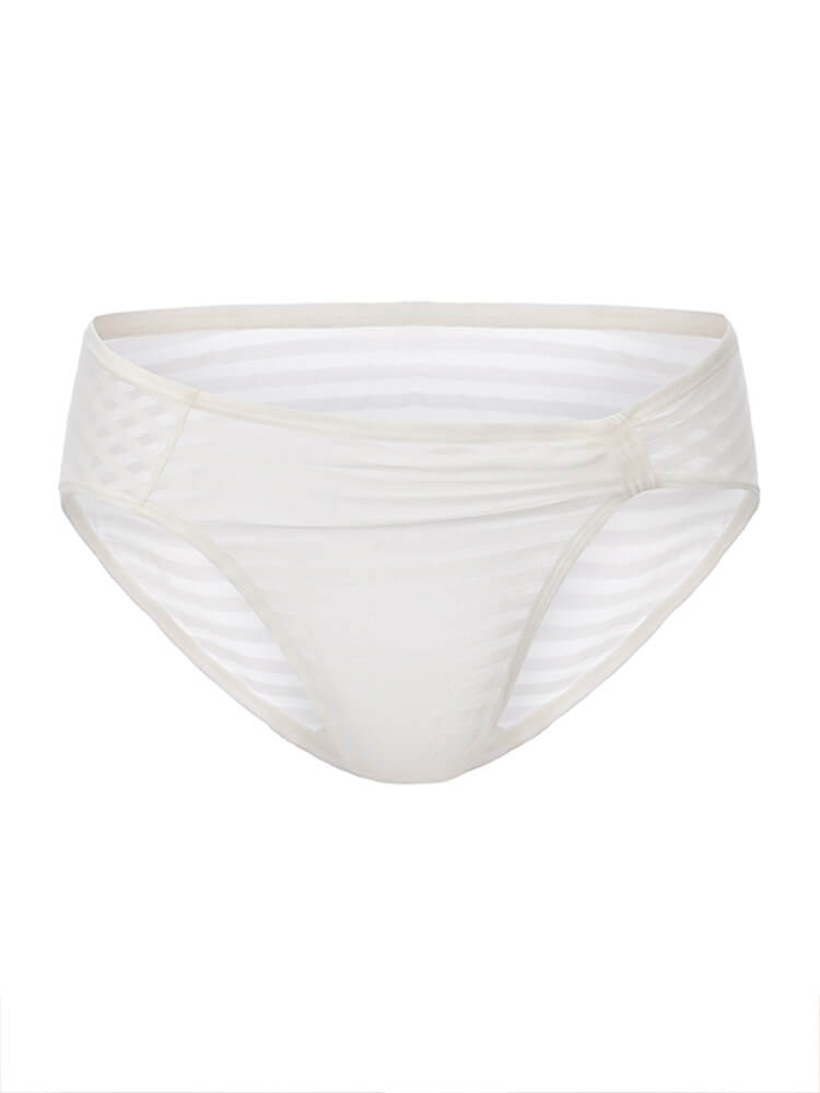 Men's Sexy Sheer Mesh Striped Briefs