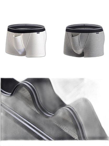 Solid Color Divided Pocket Trunks for Men