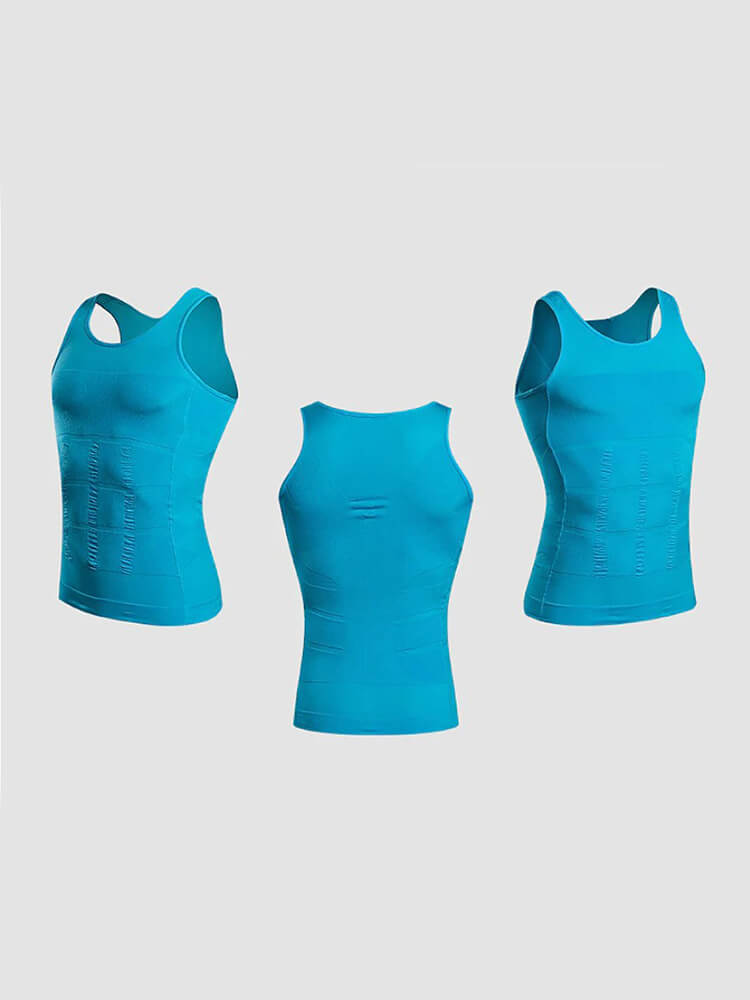 Men's Solid Color Slim Shaping Tummy Control Vest