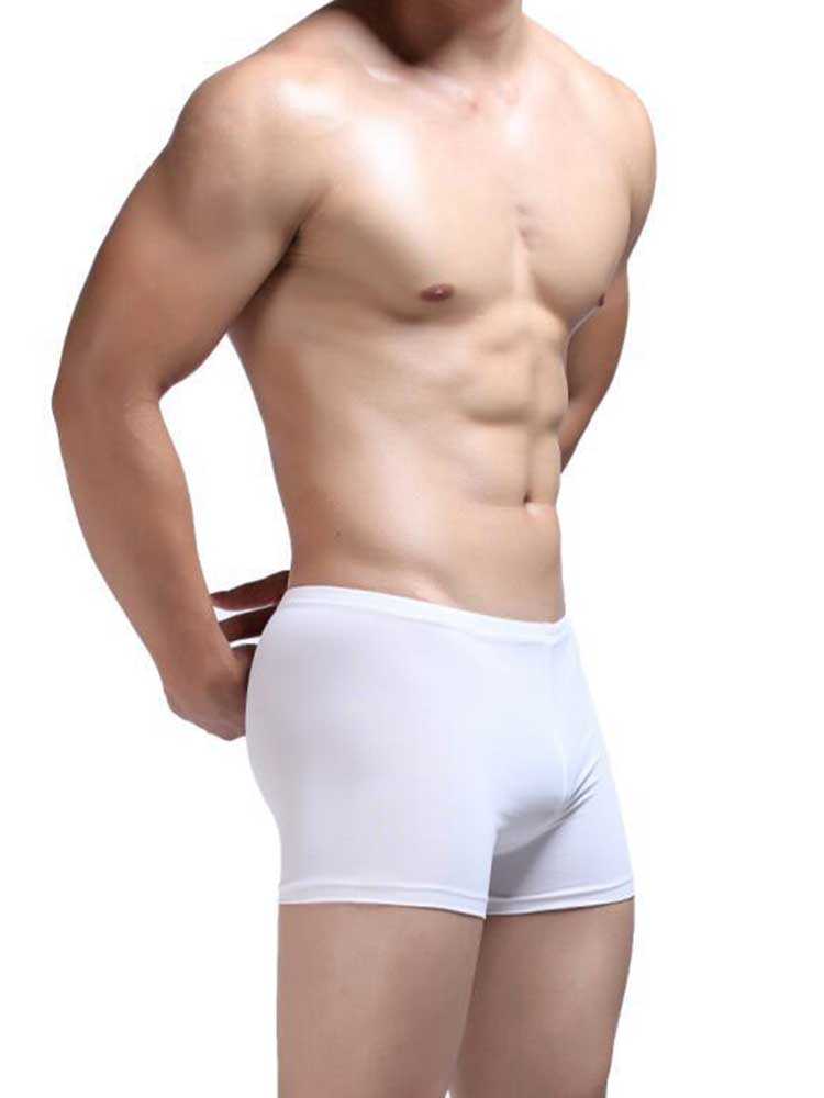 Men's Solid-Color Lightweight Ice Silk Boxer Briefs