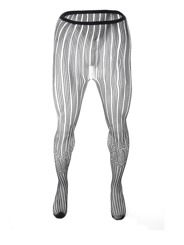 Men's Sexy Jacquard Sheer Mesh Fishnet Stockings