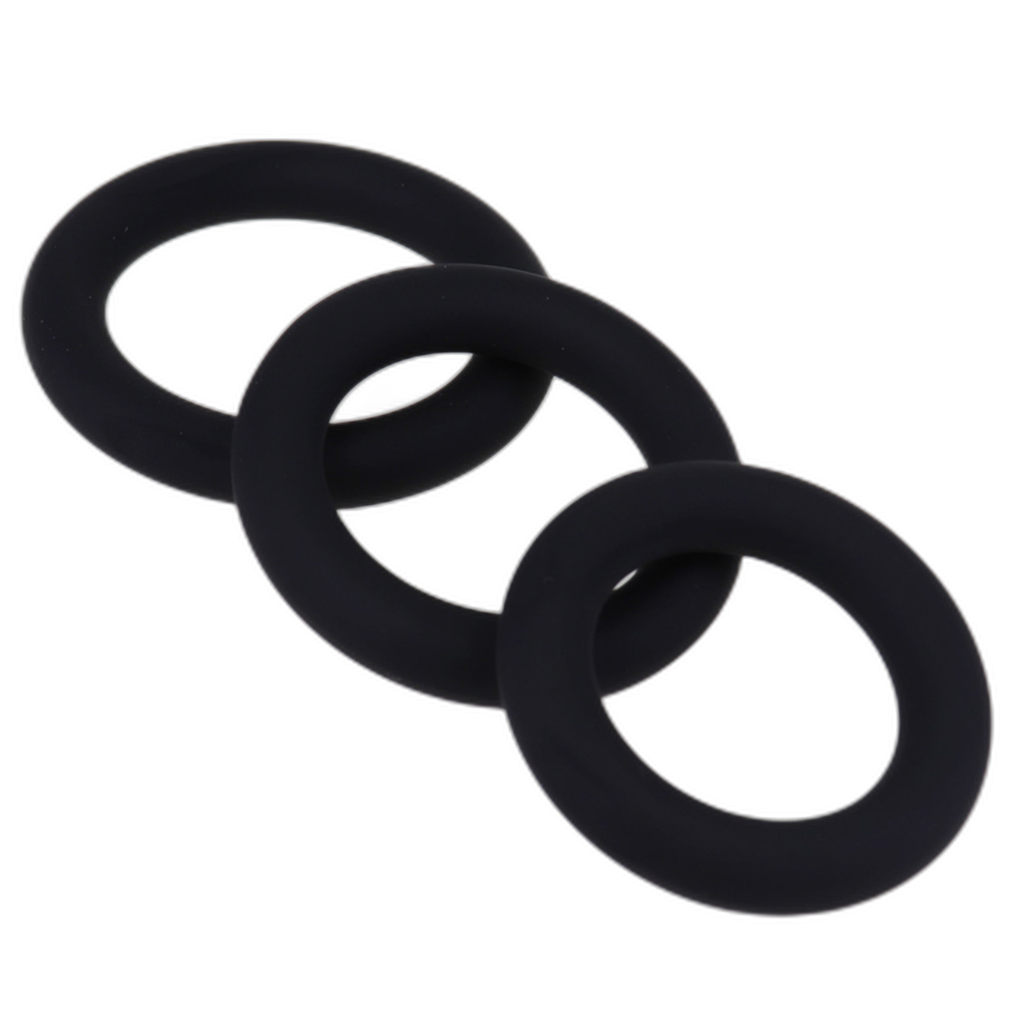 ruff GEAR Pure Silicone Stretch Cock Ring Set Black