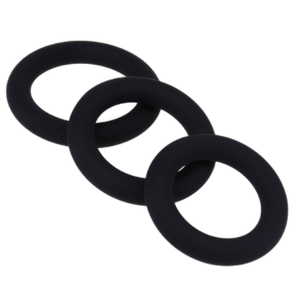ruff GEAR Pure Silicone Stretch Cock Ring Set Black