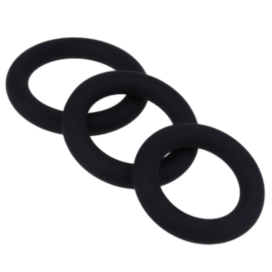 ruff GEAR Pure Silicone Stretch Cock Ring Set Black