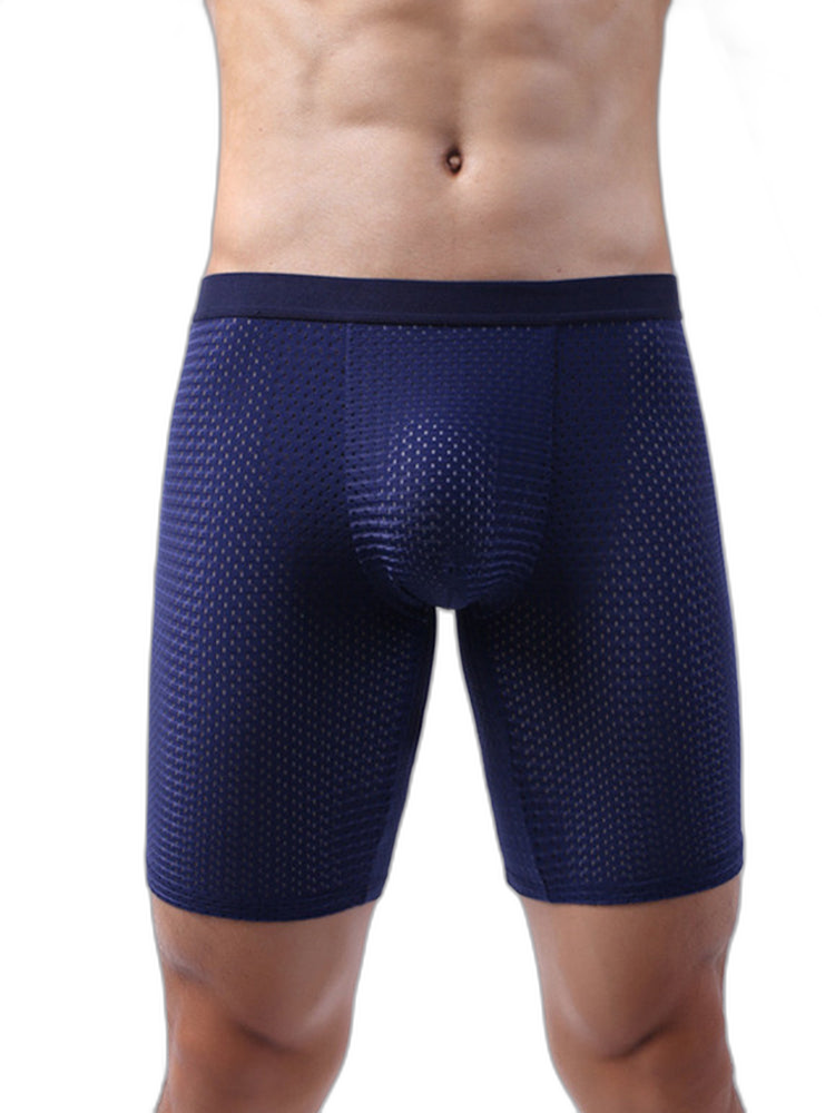 3 Pack Men’s Anti-chafing Mesh Long Boxer Briefs