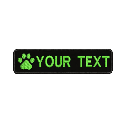 Custom Paw Patch 10cm X 2.5cm Lime Green