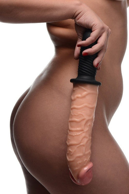 The Curved Dicktator 13 Mode Vibrating Giant Dildo Thruster