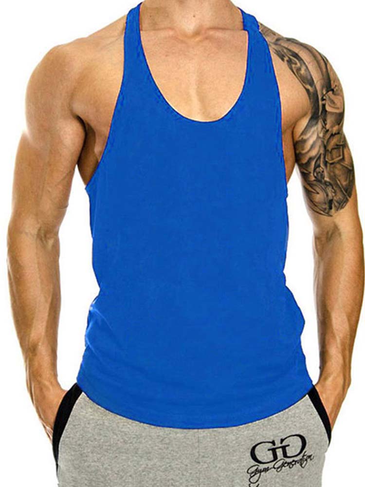 Men's Solid Color Loose Sports Cotton Vest