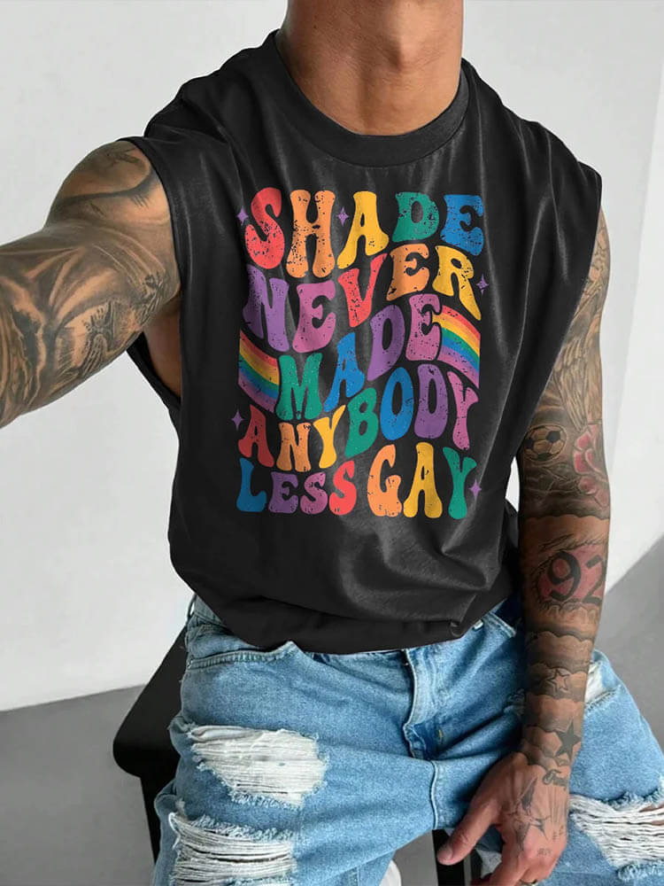 Men's Shade Never Made Anybody Less Gay Print Vest