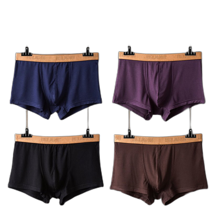 Modal Ultra-soft Solid Mid-waist Men's Boxer Briefs